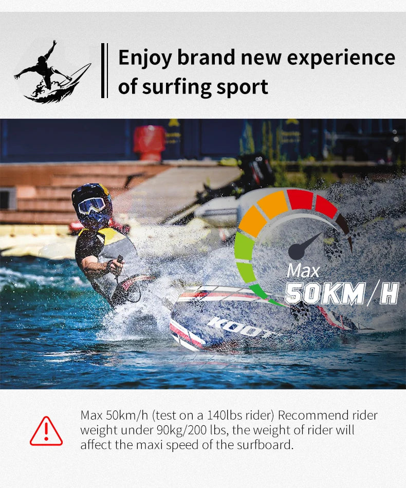 KOOTU Jet Surfboard Fuel-powered surfb Engine 109cc Lightweight Carbon Fiber Surfboard Electric Surfing High Speed Power Surfing