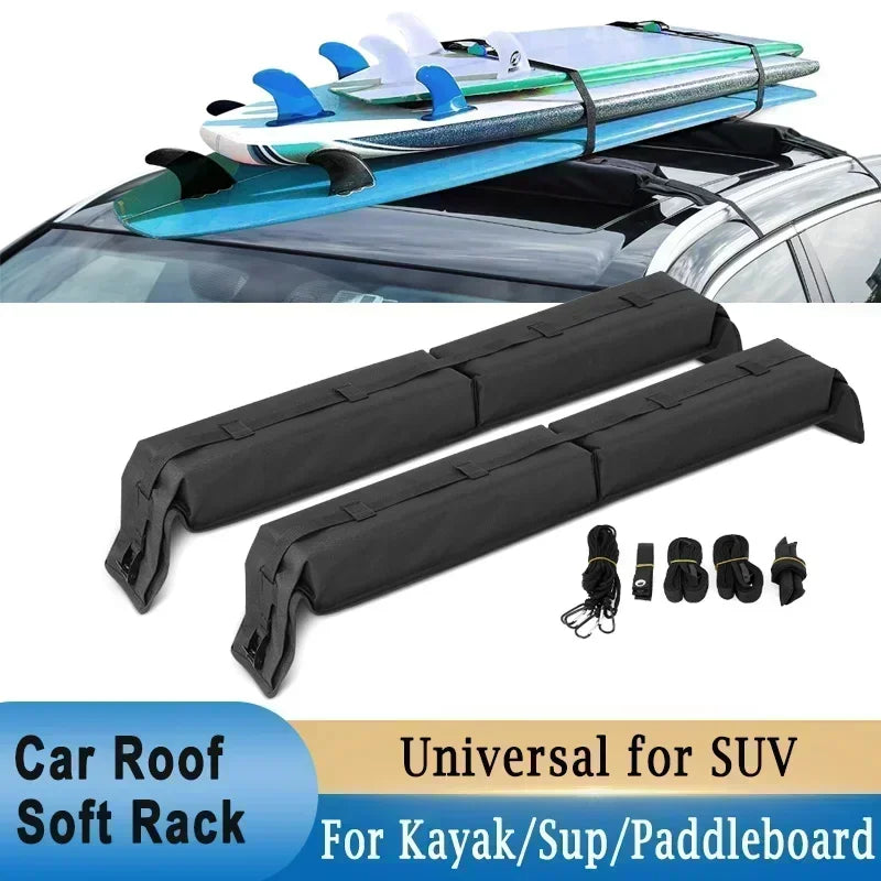 Universal Car Surfboard Racks Car Roof Luggage Soft Rack Pads For Kayak Sup Paddleboard Canoe Snowboard Windsurfing Accessory