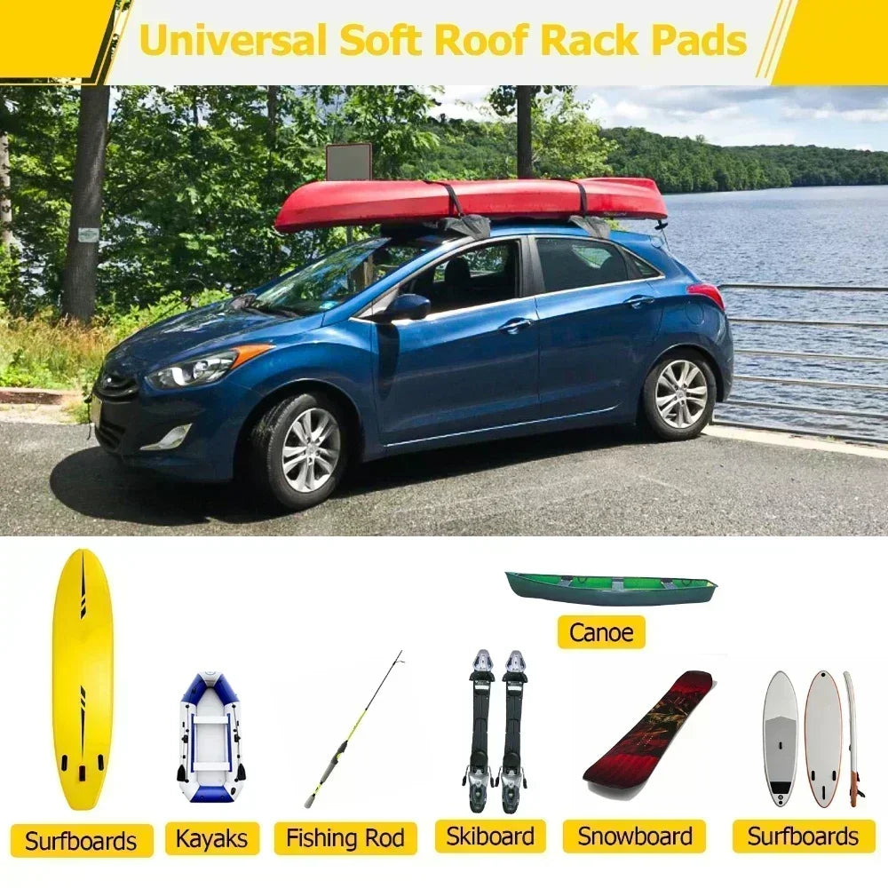 Universal Car Surfboard Racks Car Roof Luggage Soft Rack Pads For Kayak Sup Paddleboard Canoe Snowboard Windsurfing Accessory