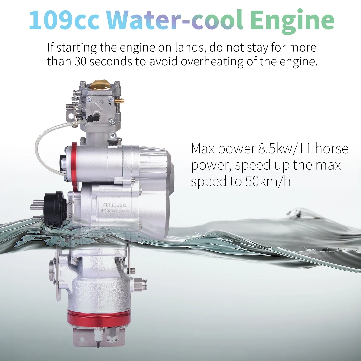 KOOTU Jet Surfboard Fuel-powered surfb Engine 109cc Lightweight Carbon Fiber Surfboard Electric Surfing High Speed Power Surfing