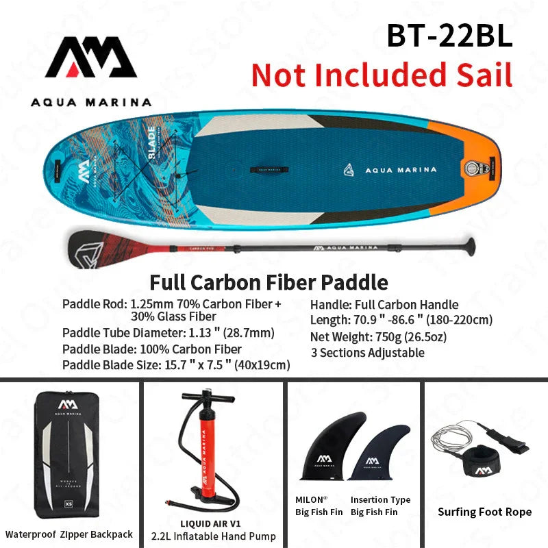 AQUA MARINA BLADE Inflatable Paddle Surf Board Portables 3.2m Stand Up SUP EVA Non-Slip Surfing Windsurfing Aquatic Sports Board
