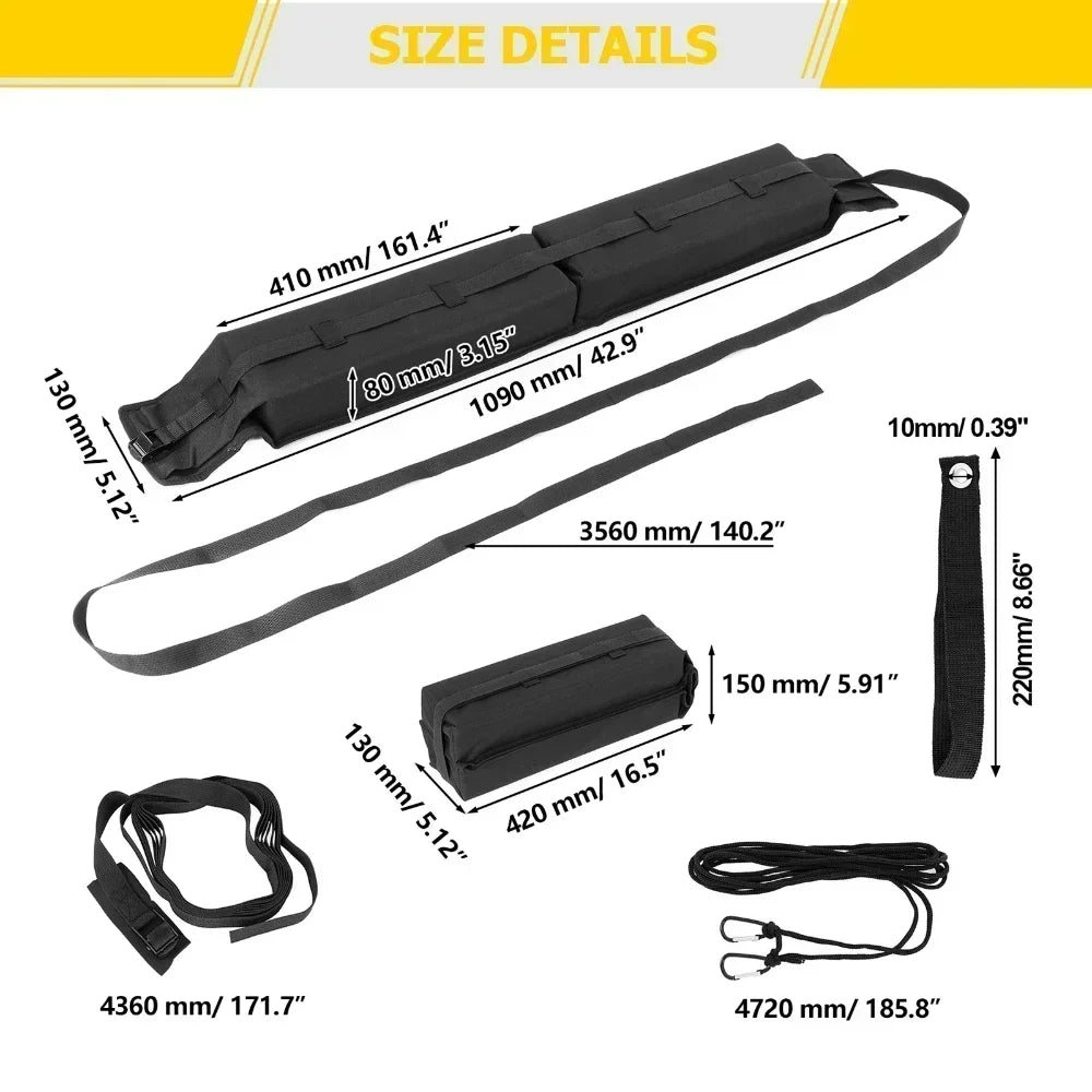 Universal Car Surfboard Racks Car Roof Luggage Soft Rack Pads For Kayak Sup Paddleboard Canoe Snowboard Windsurfing Accessory