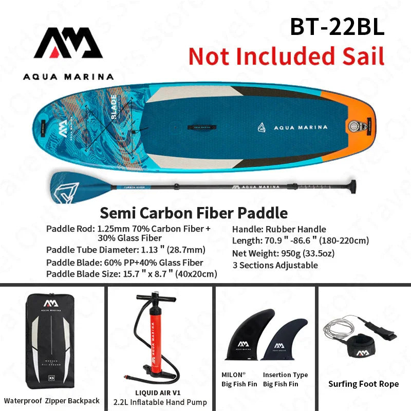 AQUA MARINA BLADE Inflatable Paddle Surf Board Portables 3.2m Stand Up SUP EVA Non-Slip Surfing Windsurfing Aquatic Sports Board