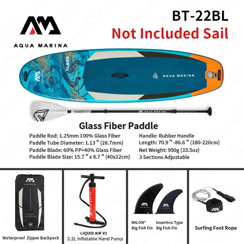 AQUA MARINA BLADE Inflatable Sup Board Sail Sailboat Surfboard Stand Up Sports Paddle Board Surf Aquatic Water Sports Windsail