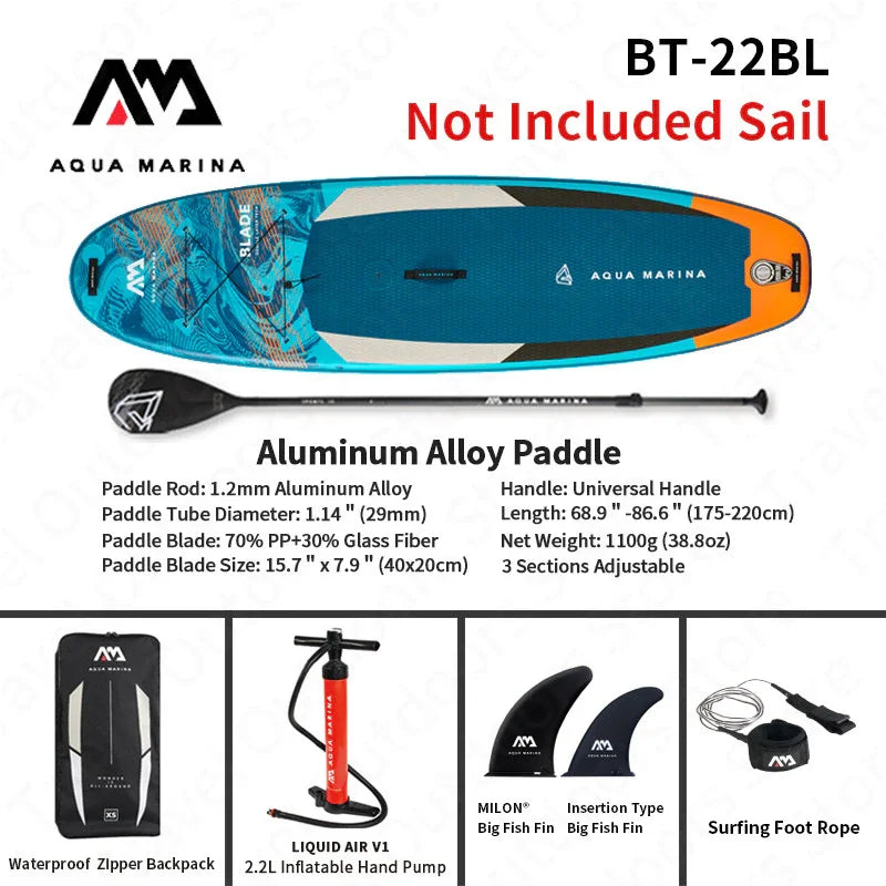 AQUA MARINA BLADE Inflatable Paddle Surf Board Portables 3.2m Stand Up SUP EVA Non-Slip Surfing Windsurfing Aquatic Sports Board