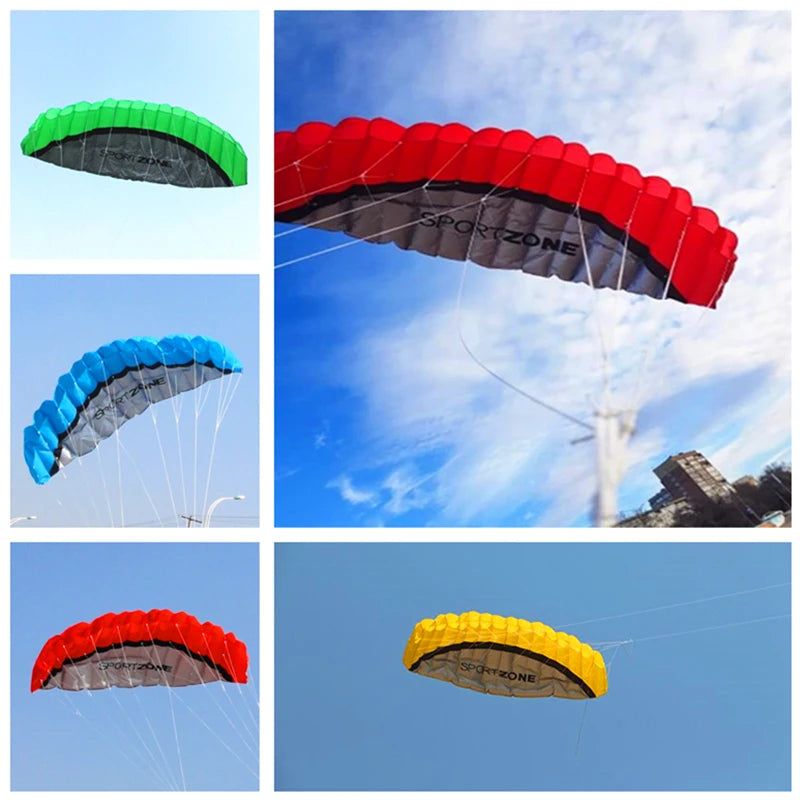 free shipping 2.5m large Dual Line Stunt Sport soft Kite with control bar kitesurfing outdoor toys flying kiteboard windsurfing